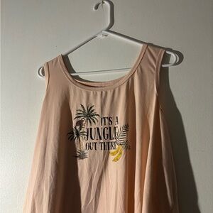 Women’s Pink Graphic Scoop Neck Tank Top - Brand Unlabeled
